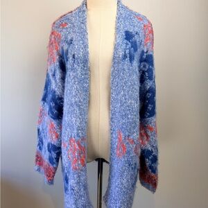 Elegant Blue and Pink Women's Cardigan